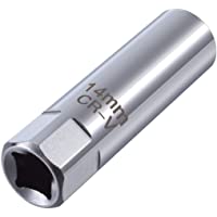 Bluwhale 14 mm 12 puntos Bujía enchufe 3-8 pulgadas delgada enchufe de bujía de pared compatible con BMW- MINI- Nissan…